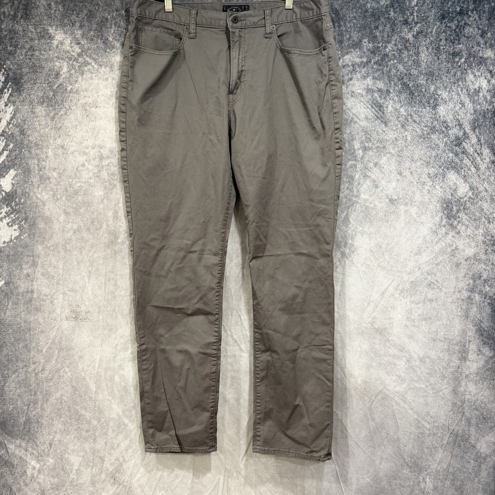 Lucky Brand Chino Pants Mens 36x32 Gray 121 Heritage Slim Straight‎ Stretch